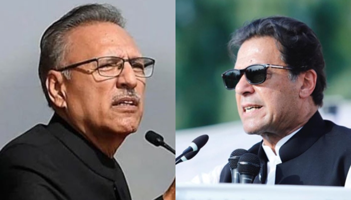 President Arif Alvi (left) and PTI Chairman Imran Khan. — AFP/Files