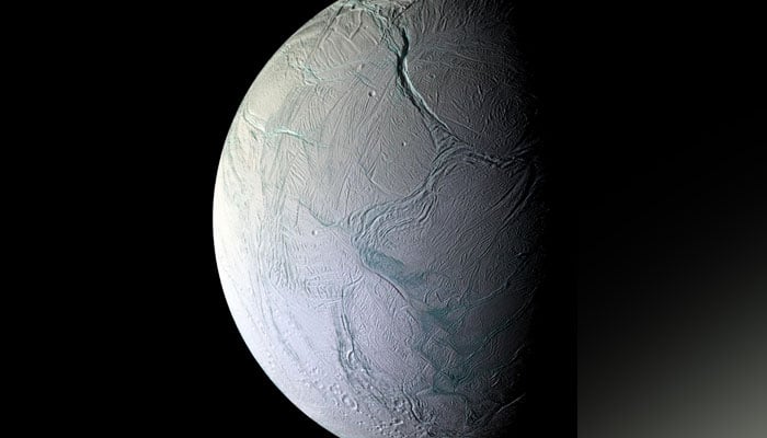 The surface of Enceladus, Saturns moon, can be seen in this image captured by NASAs Cassini mission. — Nasa/File