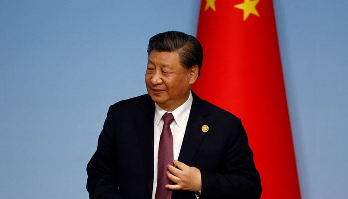 Chinese President Xi Jinping leaves at the end of a joint press conference during the China-Central Asia Summit in Xian, in Chinas northern Shaanxi province on May 19, 2023. — AFP