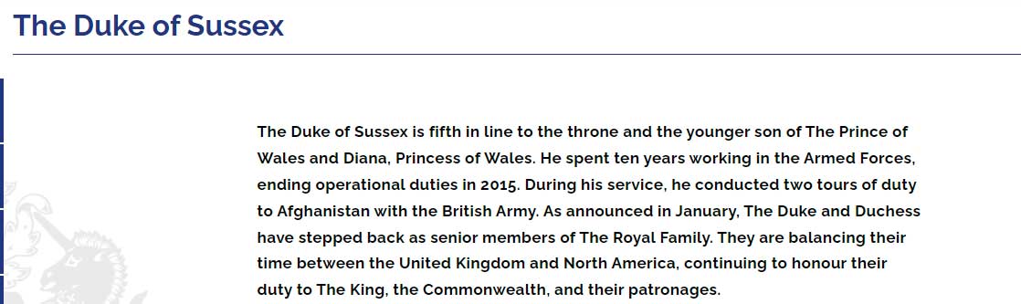 Harrys page updated, Meghans left unchanged on Royal website after Queens death