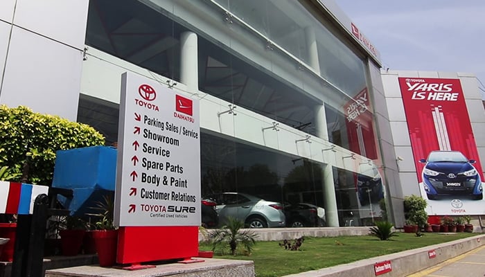 An outside view of a Toyota showroom. — Toyota Walton