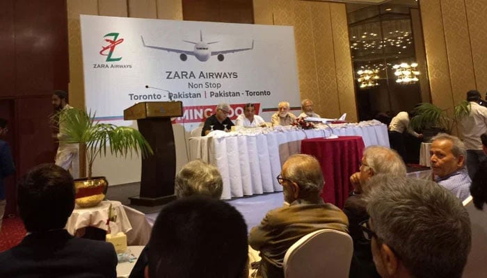 A ceremony was held at a Karachi hotel in  in connection with the operations of Zara Airways in Pakistan. — author