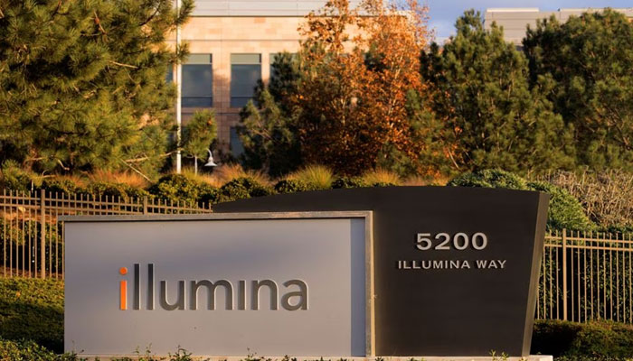 Illuminas کے عالمی ہیڈ کوارٹر کی تصویر سان ڈیاگو، کیلیفورنیا، US، 28 نومبر 2022 میں ہے۔ — رائٹرز