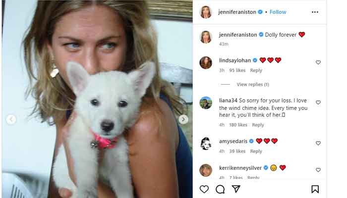Jennifer Aniston leaves fans crying with her emotional post about Dolly
