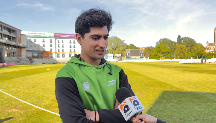 Pakistani young pacer Naseem Shah speaks to Geo News in Leicester, United Kingdom. — Provided by author