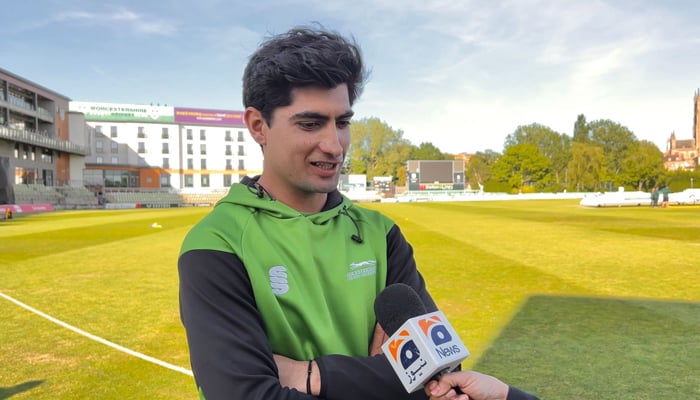 Pakistan's young pacer Naseem Shah spoke to Geo News in Leicester, UK.  - Provided by the author