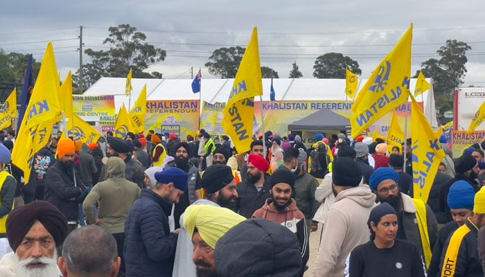 The picture shows Australian Sikhs voting for Khalistan Referendum in Sydney. — Author