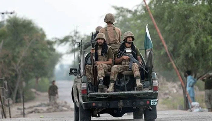 Pakistan Army troops in a military vehicle. — AFP/File