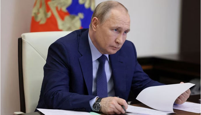 Russian President Vladimir Putin attends a meeting on the road construction development via video link at the Novo-Ogaryovo state residence outside Moscow. — Reuters/File