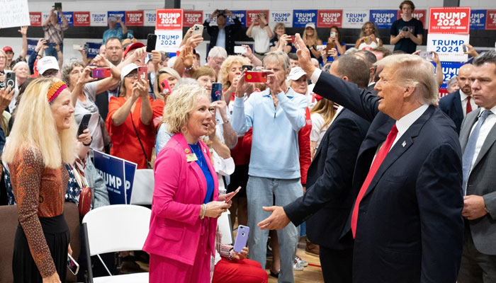 Former US President Donald Trump in Iowa. Twitter/TeamTrump