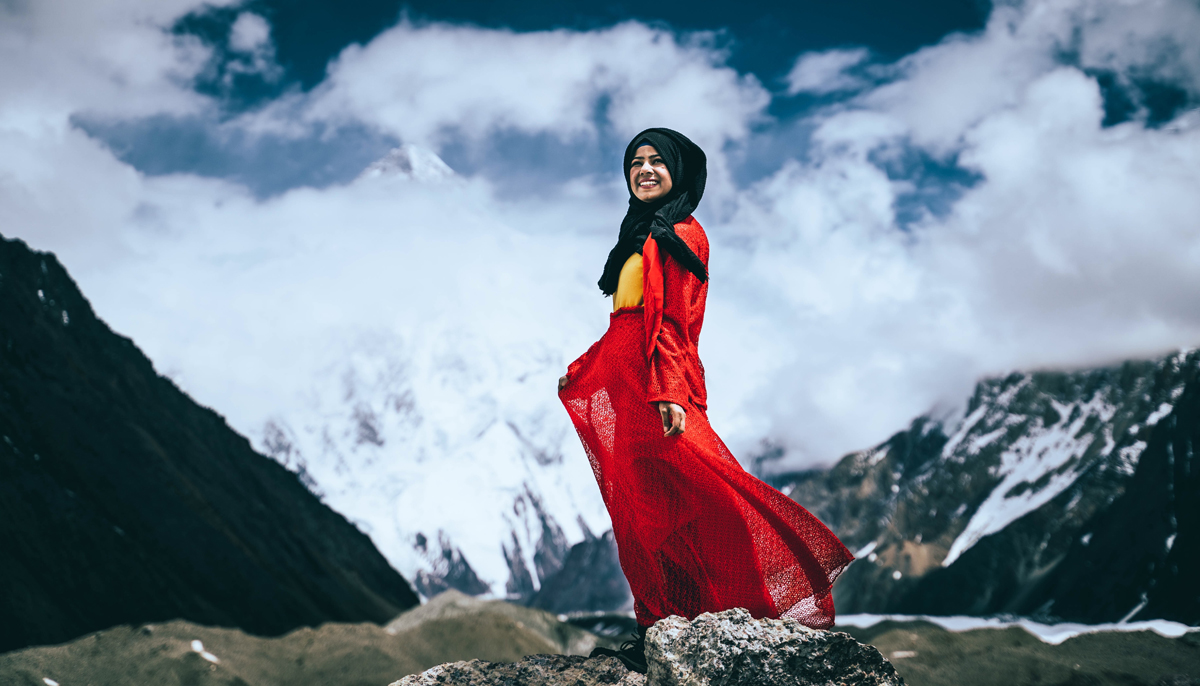 Hafsa Asad poses with the mountains in the backdrop. — Photo supplied by author