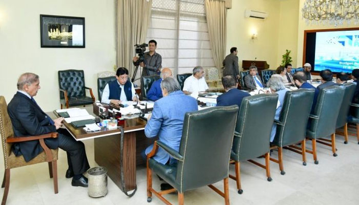 Prime Minister Shehbaz Sharif chairs a high-level meeting on promotion of the IT sector on June 6, 2023. — PID