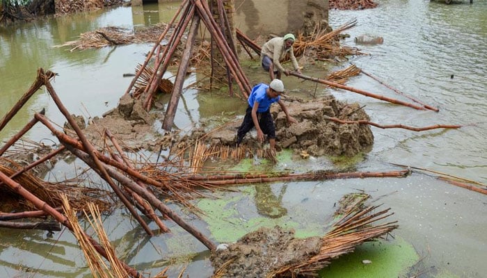 Pictured is a flooded residential area in Balochistan. — Reuters/File