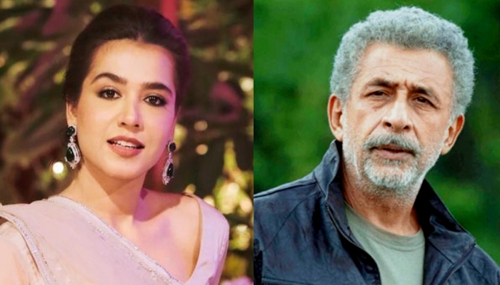 Pakistani actress Mansha Pasha (left) and Indian actor Naseeruddin Shah (right. — Instagram/manshapasha/Twitter/news24tvchannel