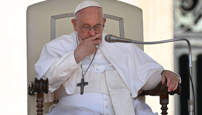 Pope Francis ponders during the weekly general audience on June 7, 2023, at St. Peters Square in The Vatican. — AFP