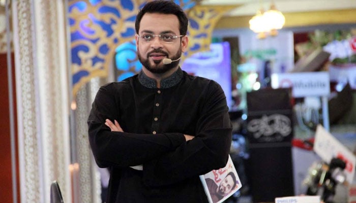 Former Member of the National Assembly (MNA) and television host Aamir Liaquat. — Twitter/DrBushraIqbal