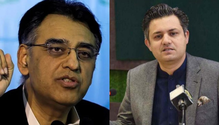 PTI leaders Asad Umar (Left) and Hammad Azhar (Right). — Reuters/APP/File