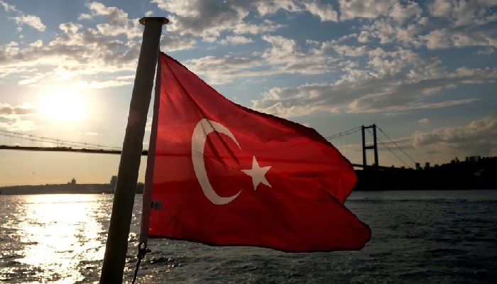 A Turkish flag with the Bosphorus Bridge in the background, flies on a passenger ferry in Istanbul, Turkey September 30, 2020. — Reuters/File