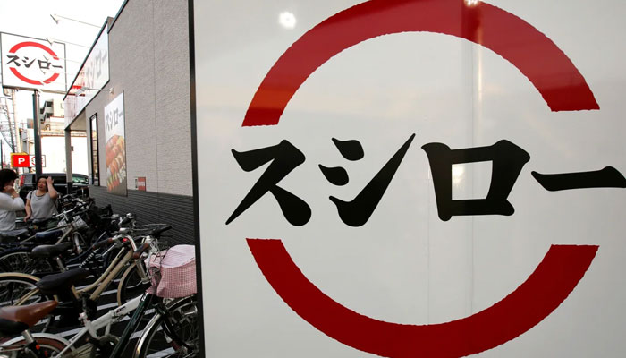 A file photo showing the logo of sushi restaurant chain Sushiro, operated by Akindo Sushiro Co., outside a restaurant in Kawaguchi, Saitama prefecture, in Japan.—Reuters