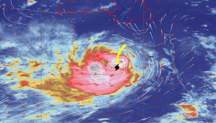 Satellite image of  Extremely Severe Cyclonic Storm (ESCS) “ BIPARJOY”. — Pakistan Meteorological Department