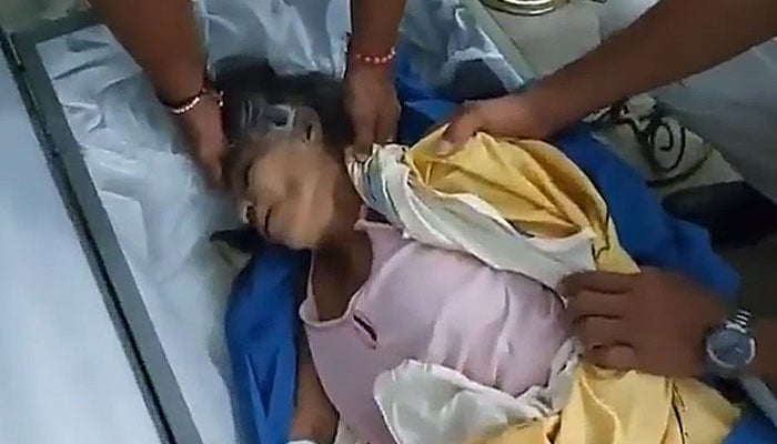 A 76-year-old woman can be seen in the coffin comes back to life after she was declared dead at a hospital in Ecuador. — Screengrab/YouTube/Daily Mail