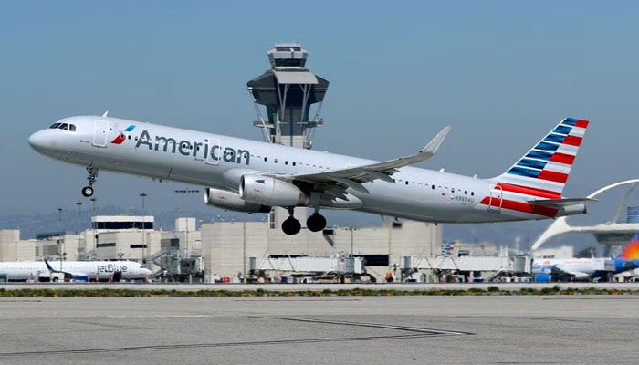 An American Airlines Airbus A321-200 plane takes off from Los Angeles International Airport (LAX) in Los Angeles, California, U.S. March 28, 2018.- Reuters