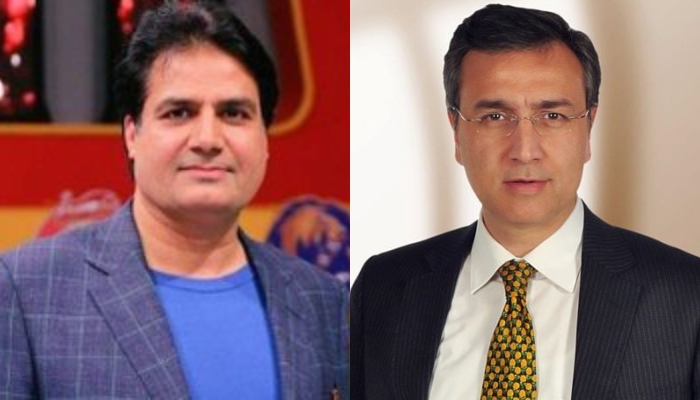 Pakistani anchorpersons Sabir Shakir and Moeed Pirzada. — Twitter/Facebook