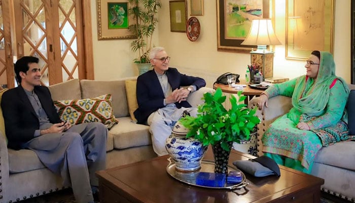 Jahangir Tareen with Dr Firdous Ashiq Awan. — Facebook/Jahangir Tareen/Files