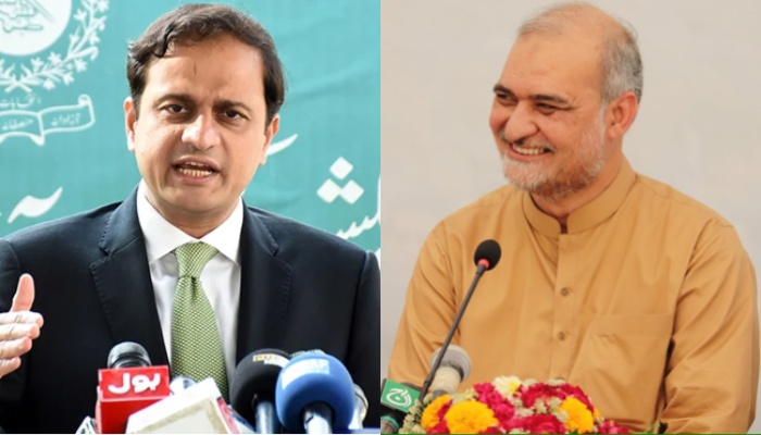 پاکستان پیپلز پارٹی کے رہنما مرتضیٰ وہاب (بائیں) اور جماعت اسلامی کراچی کے صدر حافظ نعیم الرحمان۔  — آن لائن/ فیس بک/ جے آئی/ فائل