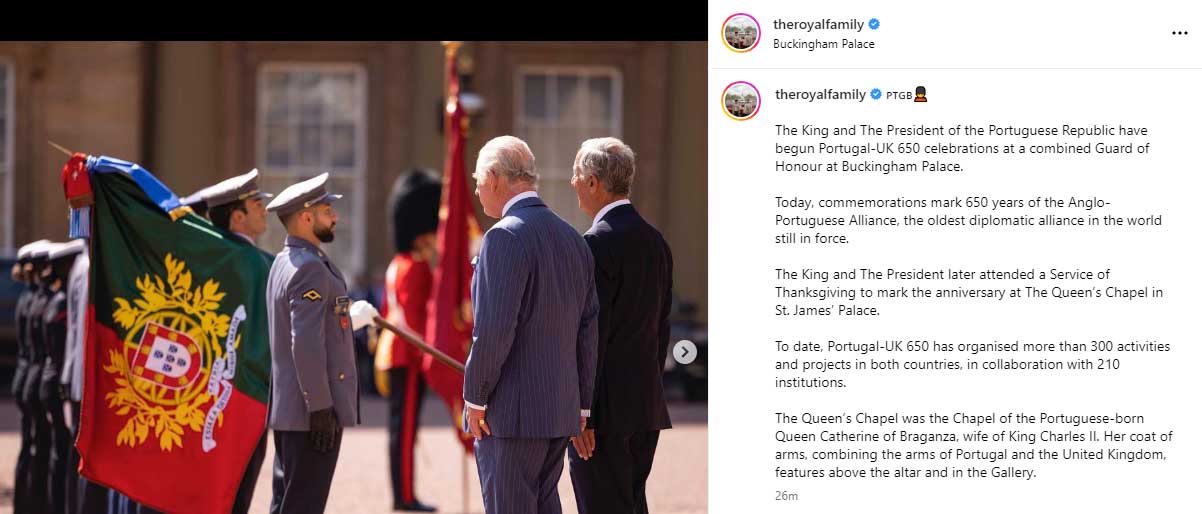 King Charles, Portuguese president celebrate diplomatic ties
