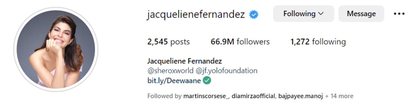 Jacqueline Fernandez receives trolls on changing name spelling on Instagram