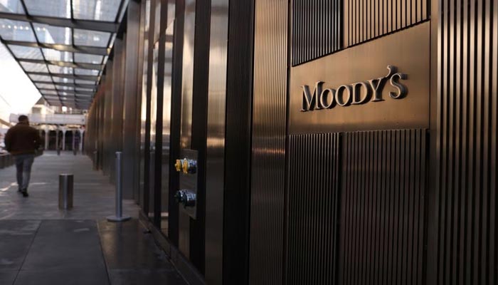 Signage is seen outside Moodys Corporation headquarters in Manhattan, New York, US, November 12, 2021. — Reuters