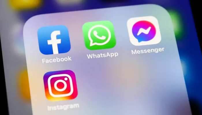 FacenAn image of a smartphone screen displaying logos of Metas social media applications. — Reuters