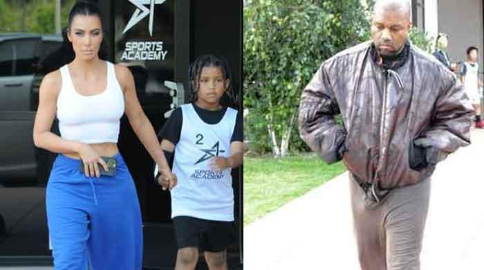 Kanye West looks upset after meeting with son and ex-wife Kim Kardashian
