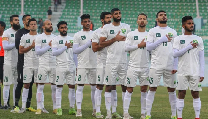 An undated image of Pakistans football team. — PFF/File