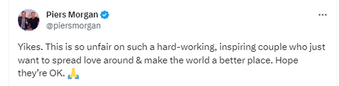 Piers Morgan extends support to Meghan Markle, Prince Harry?