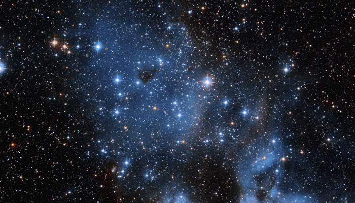 This whole collection is NGC 1858, an open star cluster in the northwest region of the Large Magellanic Cloud, a satellite galaxy of our Milky Way that boasts an abundance of star-forming regions. — Nasa/File