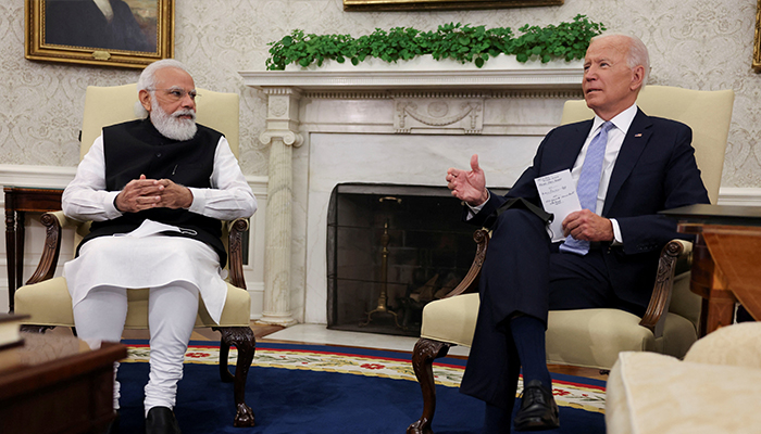 US President Joe Biden meets with Indias Prime Minister Narendra Modi in the Oval Office at the White House in Washington, US, September 24, 2021. — Reuters