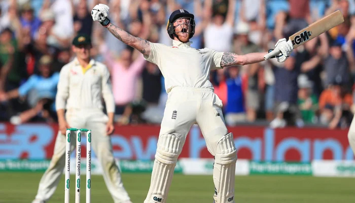 Ben Stokes celebrates after leading England to victory — AFP