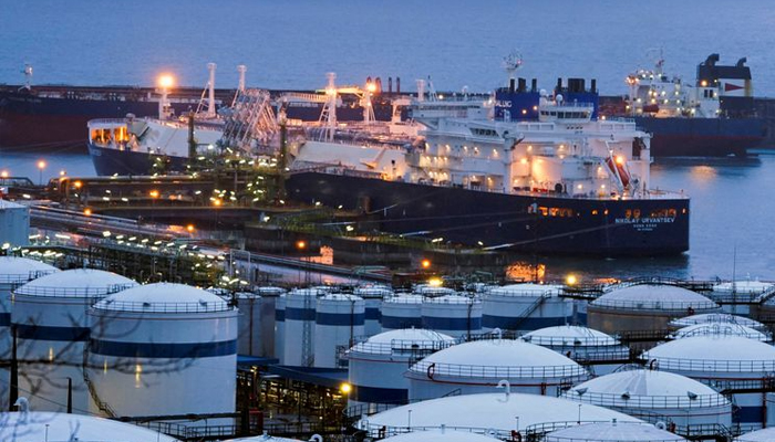 The Nikolay Urvantsev, a ship carrying Russian liquefied natural gas (LNG), unloads gas in the port of Bilbao, Spain March 10, 2022. — Reuters