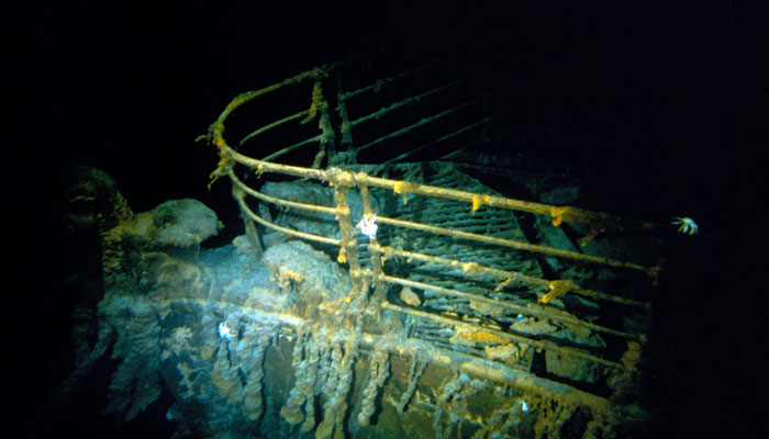 This image shows the Titanic bow that lies more than 12,000 ft deep in the Atlantic Ocean. — AFP/File