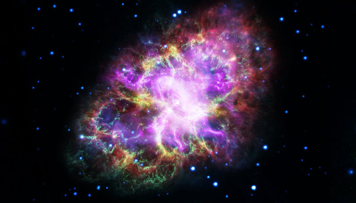 The Crab Nebula is a supernova remnant, shown in this image released on August 22, 2022, in radio, infrared, visible, ultraviolet, and X-ray light. — Twitter/@NASAUniverse