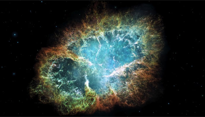 The Crab Nebula, a supernova remnant and pulsar wind nebula in the constellation of Taurus, can be seen in this picture. — Nasa