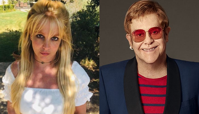 Britney Spears fuels rumors that she will perform in music legend Elton Johns next show at Glastonbury