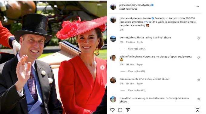 Prince William and Kate slammed for encouraging animal abuse