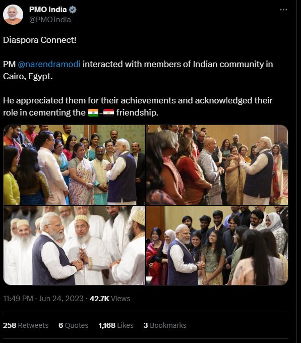 Modis visit to Egypt: First by an Indian PM in 26 years