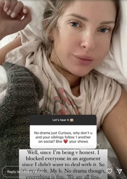 Lindsie Chrisley blocked all siblings on Instagram over an argument