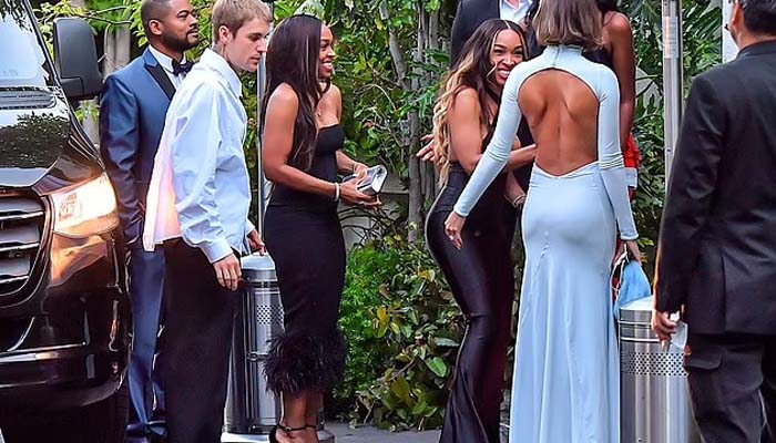 Justin and Hailey Bieber stun while attending wedding