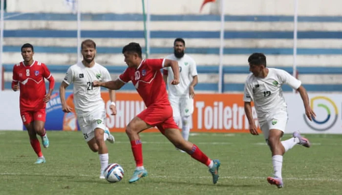 Glimpse of a match between Pakistan and Nepal — SAFF
