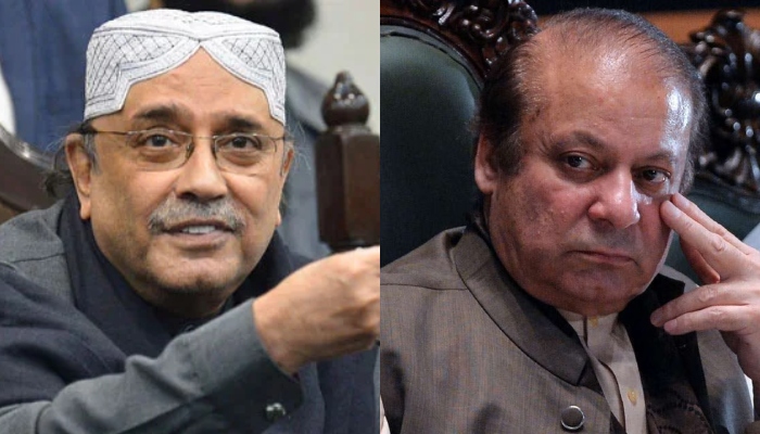 A collage of PPP co-Chairman Asif Ali Zardari (left) and PML-N supremo Nawaz Sharif (right). — AFP/File